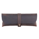 Leather Pencil Case Large Capacity Cowhide Glasses Bag