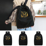 Unisex Wreath Letter Printed Backpack School Bag Boys and Girls Large Capacity S
