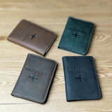 Personalized Leather Passport Cover - Gift for Him