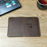 Personalized Leather Passport Cover - Gift for Him