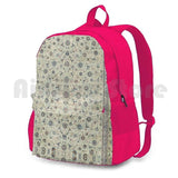Kashan Isfahan Persian Carpet Print Outdoor Hiking Backpack