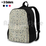 Kashan Isfahan Persian Carpet Print Outdoor Hiking Backpack