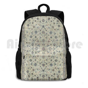 Kashan Isfahan Persian Carpet Print Outdoor Hiking Backpack