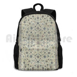 Kashan Isfahan Persian Carpet Print Outdoor Hiking Backpack