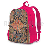 Hamadan Antique West Persian Rug Print Outdoor Hiking Backpack