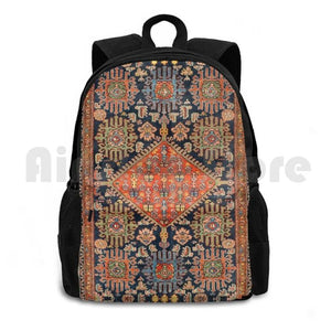Hamadan Antique West Persian Rug Print Outdoor Hiking Backpack