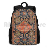 Hamadan Antique West Persian Rug Print Outdoor Hiking Backpack