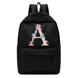 Unisex Pink Letter Printed School Backpack