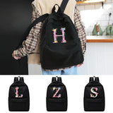 Unisex Pink Letter Printed School Backpack