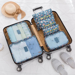 6pcs/set Waterproof Travel Packing Cubes Large Capacity Clothing Organize Bag