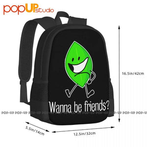 BFDI Battle For Dream Island Leafy Backpack Large Capacity