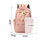 College Students Large Capacity Bear Backpack High School Girls Schoolbag