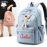 College Students Large Capacity Bear Backpack High School Girls Schoolbag