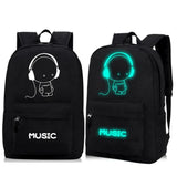 Oxford Night Fluorescent School Backpack for Teens Boys Girls