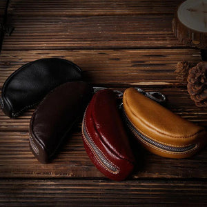 Leather Car Key Case Wallet Zipper Bag Holder