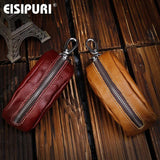 Leather Car Key Case Wallet Zipper Bag Holder