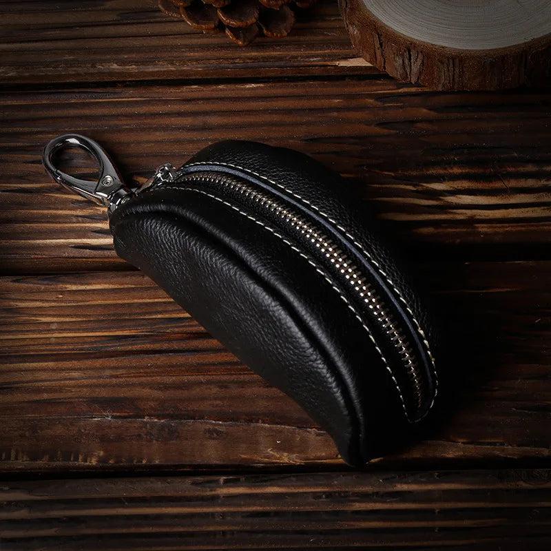 Leather Car Key Case Wallet Zipper Bag Holder