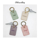 Personalized Leather Key Holder Letter Keyring