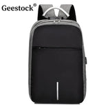 Geestock Men Anti Theft Backpack 15.6 Inch USB Charging Business Travel Bags