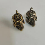 Solid Brass Skull Key Top Cap Cover Car Keychain Decoration