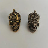 Solid Brass Skull Key Top Cap Cover Car Keychain Decoration