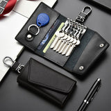 Leather Housekeeper Holders Car Keychain Key Bag Case Men Wallet Cover