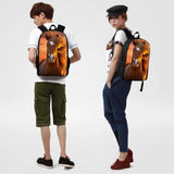 Horse Printing Backpack for Teens Girls School Bags Mochila