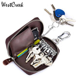 Leather Waist Hanging Key Wallet with Key Ring