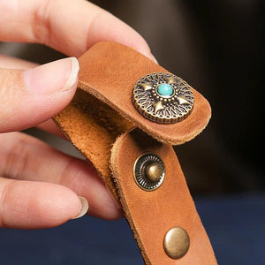 Vintage Leather Keychain Lanyard Holder Wallet Keychains