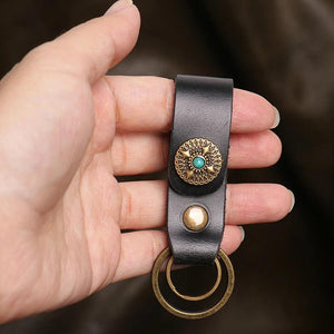 Vintage Leather Keychain Lanyard Holder Wallet Keychains