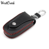 Vintage Leather Car Key Holder Hand Stitching Keychain Female Key Case Wallet