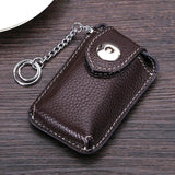 Men's Leather Small Key Wallet Cowhide Key Holder Pouch Organizer