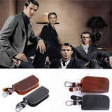 Leather Zipper Key Holder Wallet Key Case Bag
