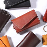Men Leather Key Wallets Zipper Key Wallet Multifuctional Key Case