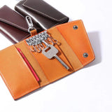 Men Leather Key Wallets Zipper Key Wallet Multifuctional Key Case