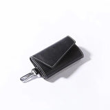 Men Leather Key Wallets Zipper Key Wallet Multifuctional Key Case