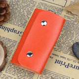 Portable Leather Key Holder Bag Car Keychain Wallet Solid Storage
