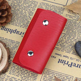 Portable Leather Key Holder Bag Car Keychain Wallet Solid Storage