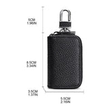 Leather Car Key Holder with Hooks Zipper Closure Unisex