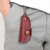 Vintage Cow Leather Key Case Male Key Holder keychain holder