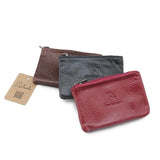 Cow Leather Double Zippers Men's Car Key Organizer