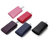 Leather Men Key Bag Wallet Keychain Three Fold Bag Key Holder Organizer