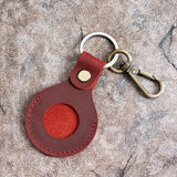 Engrave Leather Keychain Wallet with Airtag Slot Airtag Keychain