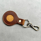 Engrave Leather Keychain Wallet with Airtag Slot Airtag Keychain