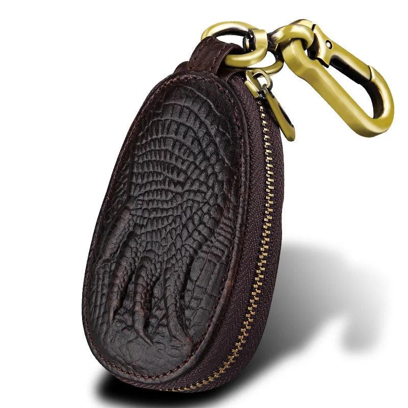 Leather Key Wallet Men Car Key Holder Zipper Case
