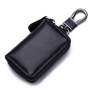 Unisex PU Leather Key Wallet Zipper Car Key Bag Mini Storage Bags