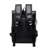 Men's Large-capacity PU Backpack School Laptop Travel Bag