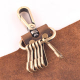 Leather Key Wallet Key Holder Case with 6 Key Ring