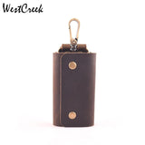 Leather Key Wallet Key Holder Case with 6 Key Ring