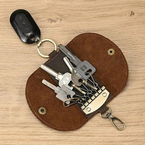 Leather Key Wallet Holder Car Keychain Bag Case Solid Storage